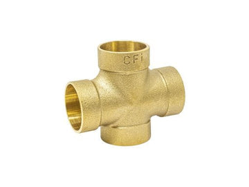 2" DWV Double Sanitary Tee C x C x C x C, Cast Brass