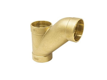 2" DWV Long Turn T-Y Combi C x C x C, Cast Brass