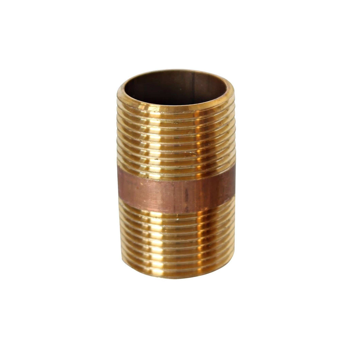 Lead free red brass pipe nipple, 1 inch x 3/8 inch MIP