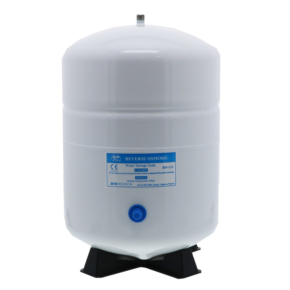 White RO-122 3.2 gallon reverse osmosis storage tank, 9 x 14 inch with 1/4 inch FPT port