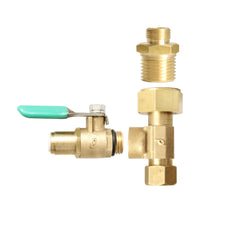 Metpure EZ RO Universal Feed Water Adapter Tee with Quick Connect Ball Valve, Lead-Free Brass (1/4" OD or 3/8" OD)