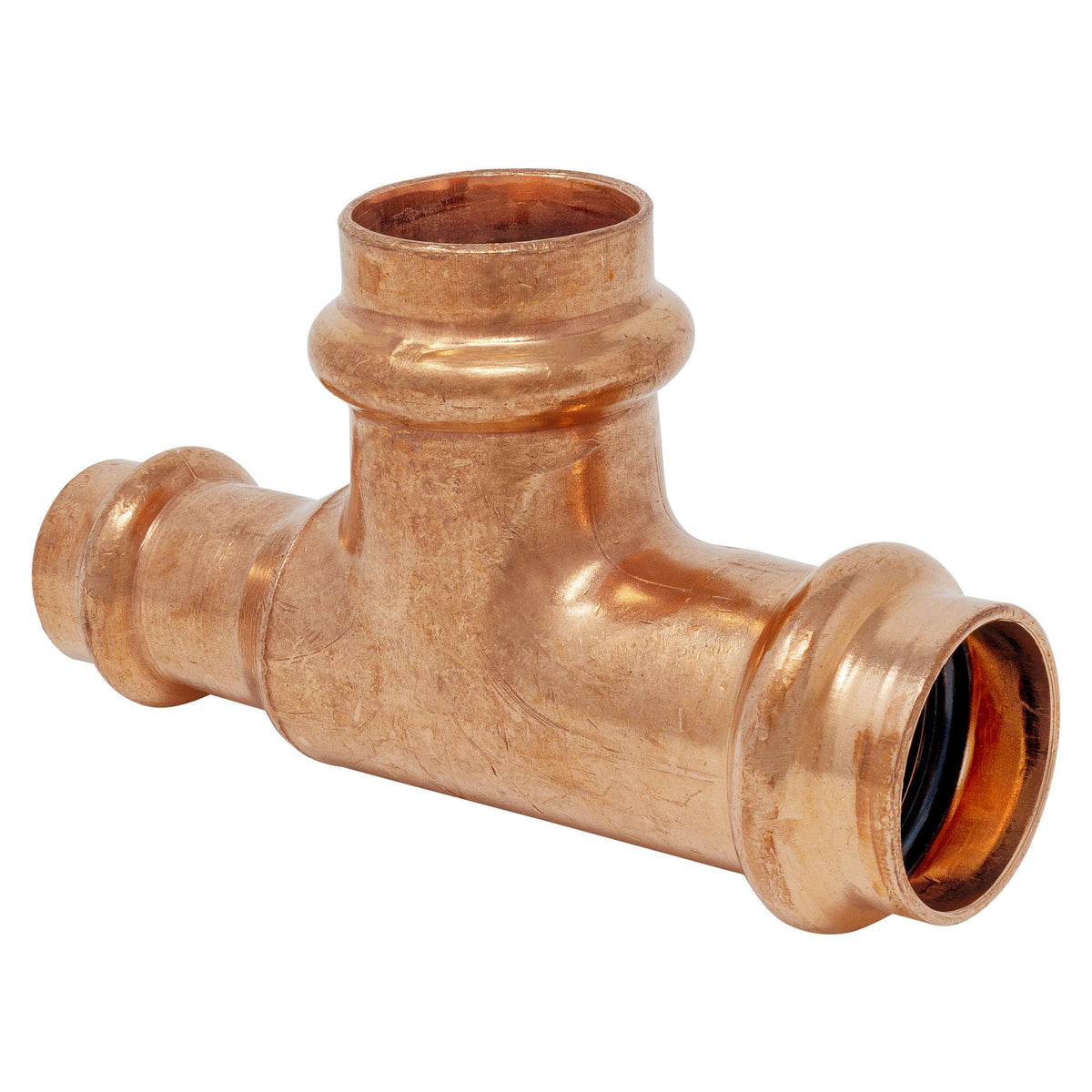 1 inch x 3/4 inch x 1 inch copper press reducing tee, P x P x P, ProPress compatible