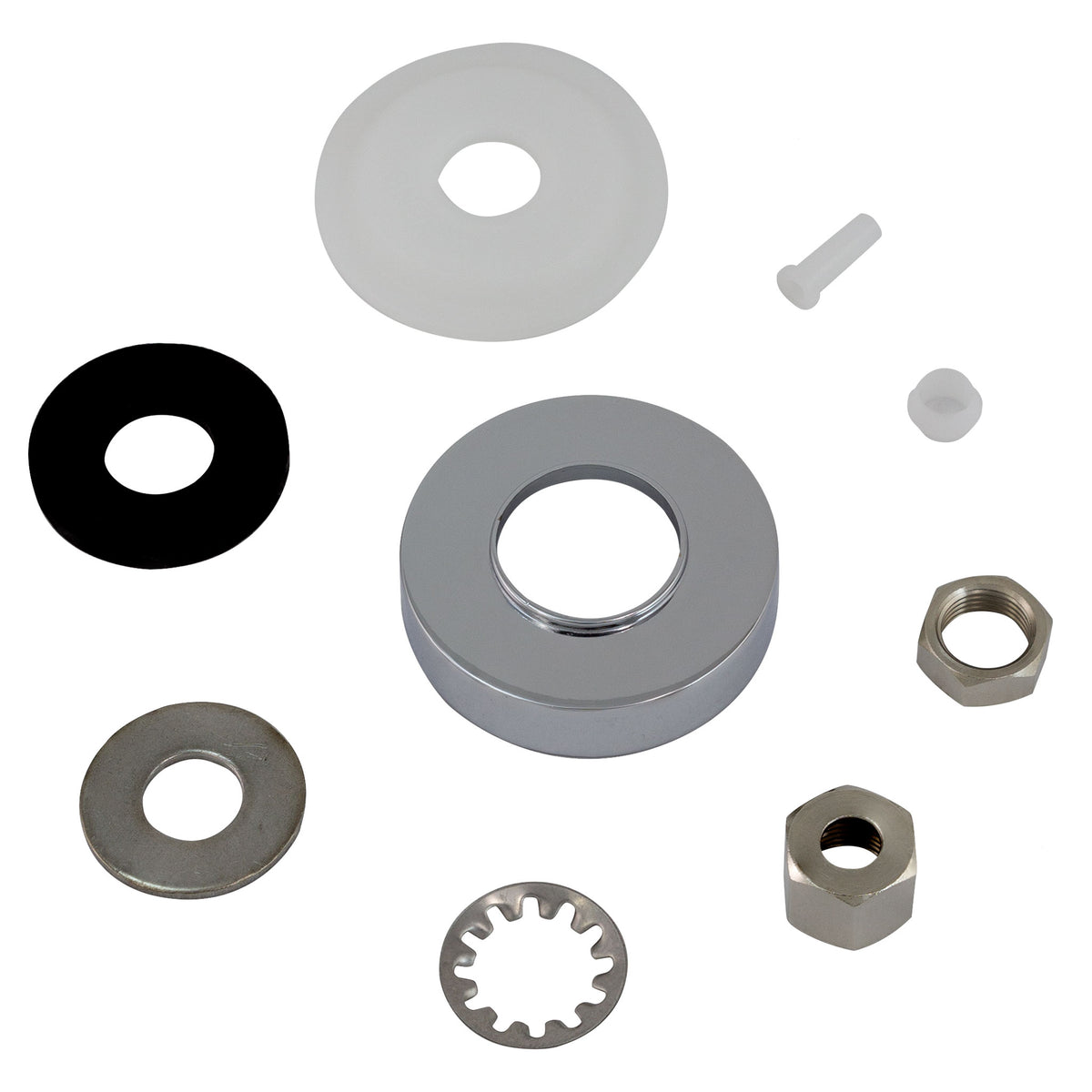 Chrome escutcheon plate and mounting hardware pack for Metpure FA-08/FA-09 RO faucet